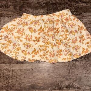 Kate Quinn Floral Skater Skirt in Cream and Orange